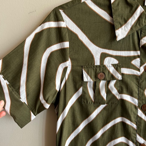 DIANE VON FURSTENBERG Women's  Shirt Dress Tie Belt Huahine Safari Green - Picture 6 of 9